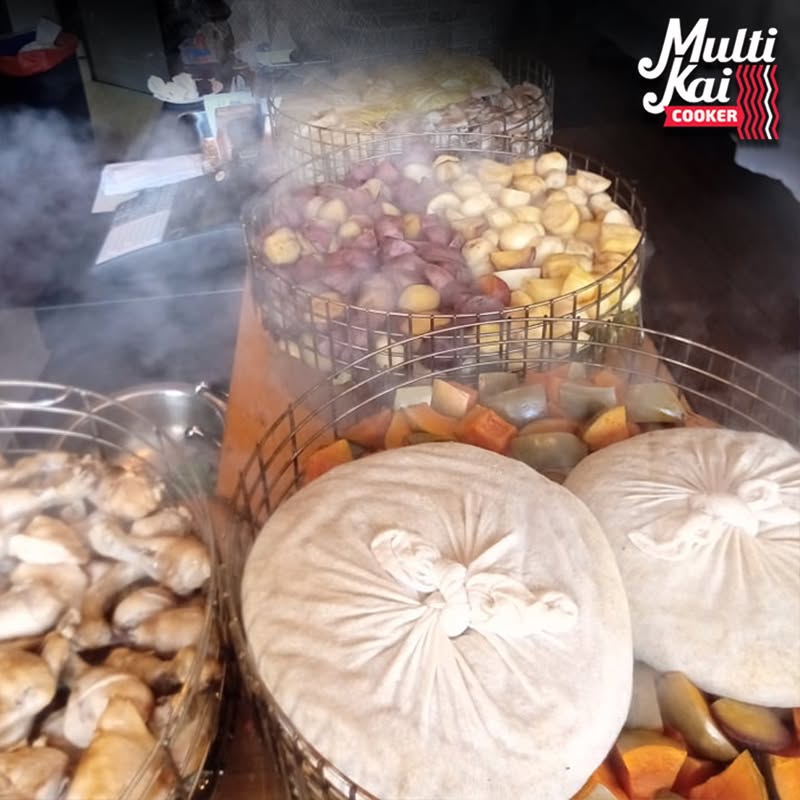 MultiKai 4 Basket Cooker with Trolley (Please allow 4-5 days for production and dispatch)
