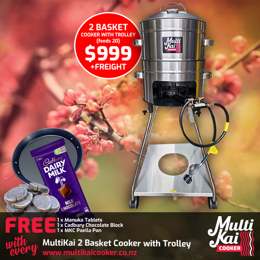 MultiKai 2 Basket Cooker with Trolley (dispatch up to 3 working days once payment has been made)