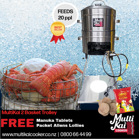 MultiKai 2 Basket Cooker with Trolley (Please allow 4-5 days for production and dispatch)