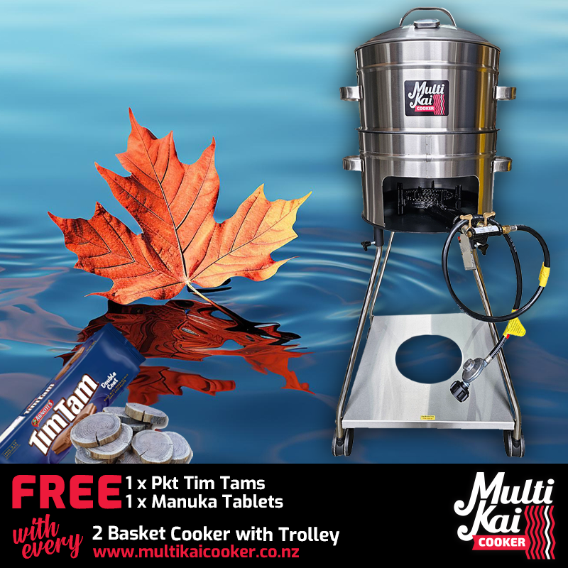 MultiKai 2 Basket Cooker with Trolley (Please allow 4-5 days for production and dispatch)