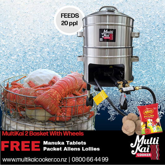 2 Basket Cooker With Wheels (Please allow 4-5 days for dispatch)