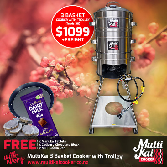 MultiKai 3 Basket Cooker with Trolley (dispatch up to 3 working days once payment has been made)