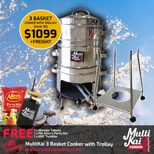 MultiKai 3 Basket Cooker with Trolley (dispatch up to 3 working days once payment has been made)