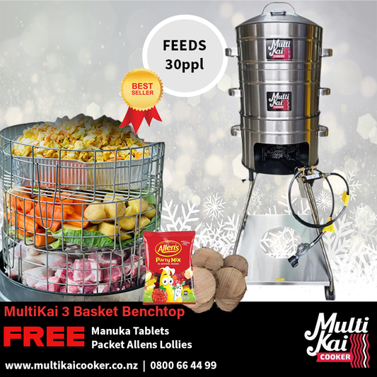 MultiKai 3 Basket Cooker with Trolley (Please allow 4-5 days for production and dispatch)