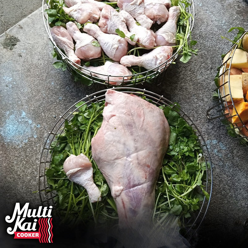 MultiKai 2 Basket Cooker with Trolley (Please allow 4-5 days for production and dispatch)
