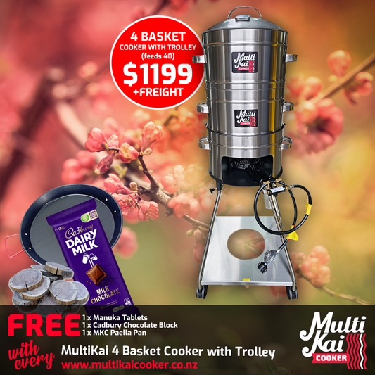 MultiKai 4 Basket Cooker with Trolley (dispatch up to 3 working days once payment has been made)
