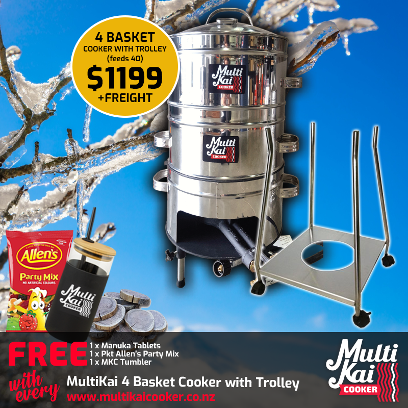 MultiKai 4 Basket Cooker with Trolley (dispatch up to 3 working days once payment has been made)
