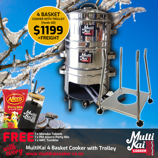MultiKai 4 Basket Cooker with Trolley (dispatch up to 3 working days once payment has been made)