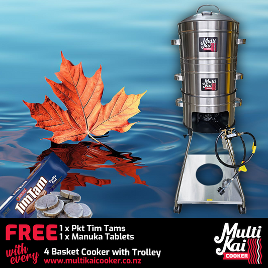 MultiKai 4 Basket Cooker with Trolley (dispatch up to 2 working days once payment has been made)