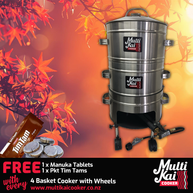 4 Basket Cooker with Wheels (Please allow 4-5 days for dispatch)